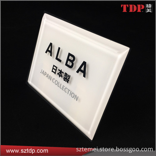 Manufacturer Free Standing White Desk Signs